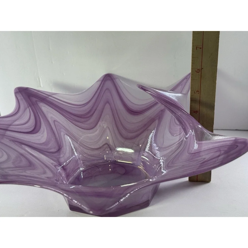 Vintage Murano Purple Art Glass Starfish Bowl Lavorazione Arte Italy Mid-Century